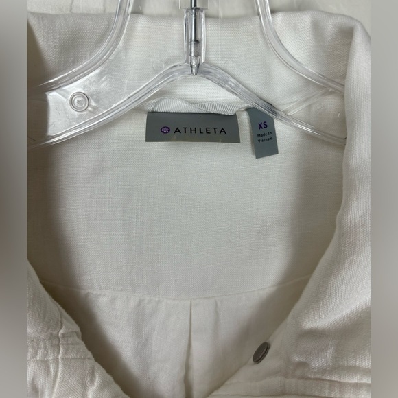 Athleta Linen High Neck Long Sleeve Lightweight Jacket White Size XS 0204 - Picture 6 of 11